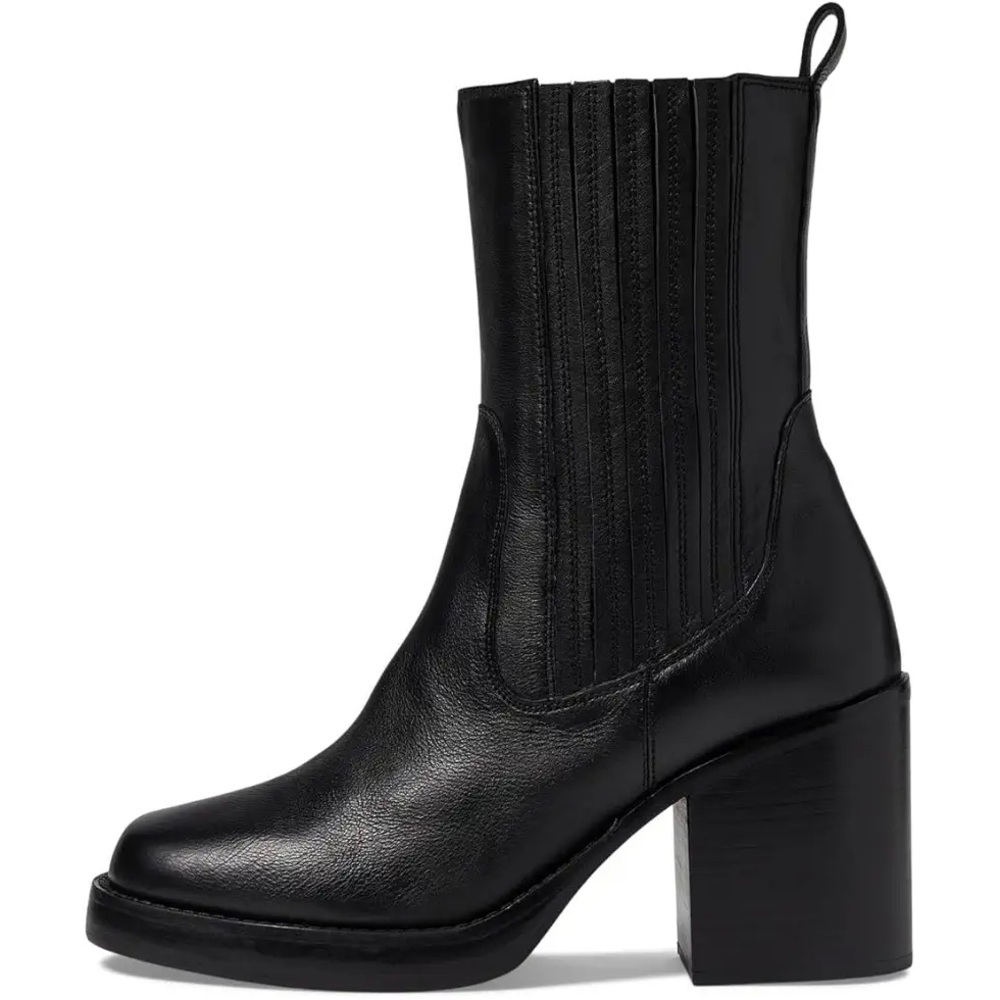 Anthropologie Seychelles Sweet Escape Boots Black Leather ankle mid calf 8